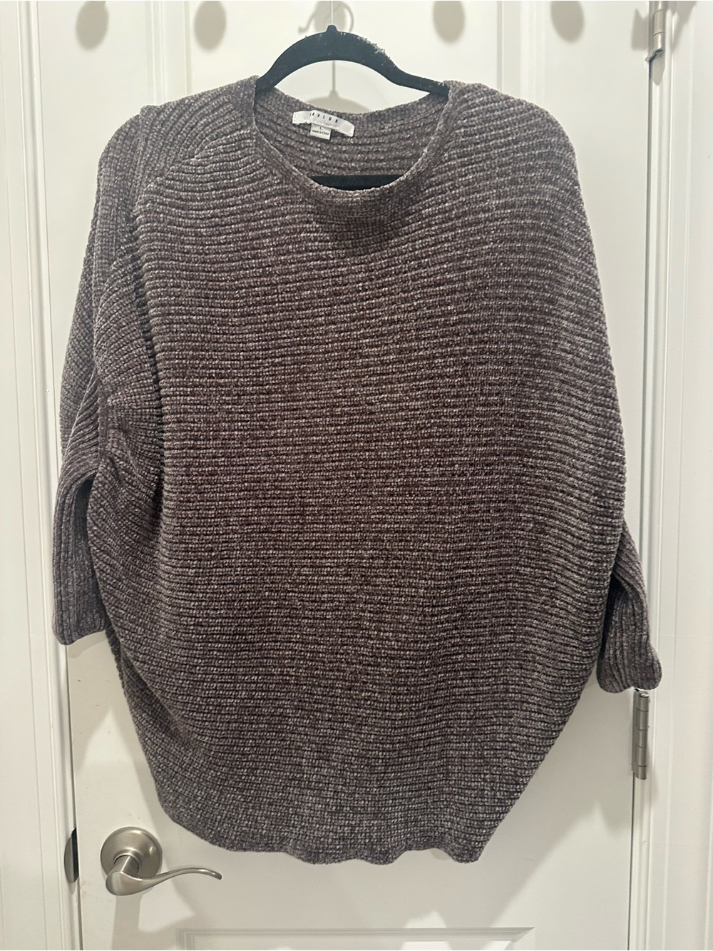FAVLUX Brown Ribbed Crewneck Sweater